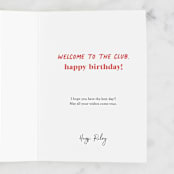 "Adulting Club" - Single Greeting Cards in Royal by Everett Paper Goods - Customizable Interior Example