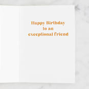 "Exceptional friend" - Single Greeting Cards in Navy by Jackie Crawford - Interior