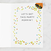 "Party Poppers" - Single Greeting Cards in Ink by Itsy Belle Studio - Interior