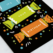 "Party Poppers" - Single Greeting Cards in Ink by Itsy Belle Studio - Close-Up