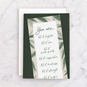 "Full of It" - Single Greeting Cards in Greenery by Carolyn Kach - Front
