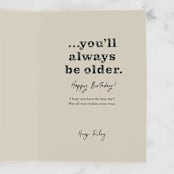 "Time" - Single Greeting Cards in Slate by Amy Payne - Customizable Interior Example