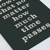 "Time" - Single Greeting Cards in Slate by Amy Payne - Close-Up