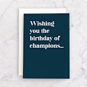 "Champions" - Single Greeting Cards in Navy by Snow and Ivy - Front