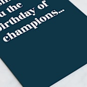 "Champions" - Single Greeting Cards in Navy by Snow and Ivy - Close-Up