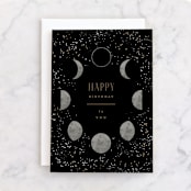 "Moon Phases" - Single Greeting Cards in Space by Everett Paper Goods - Front
