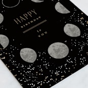 "Moon Phases" - Single Greeting Cards in Space by Everett Paper Goods - Close-Up