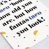 "fantastaco" - Single Greeting Cards in Confetti by Tanya Lee of Frooted Design - Close-Up