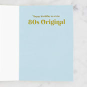 "80s Original" - Single Greeting Cards in Powder Blue by Lottie Aldarwish - Interior