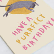 "Humans Birthday" - Single Greeting Cards in Butter by Dani Lugato - Close-Up
