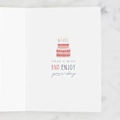 "Giraffe birthday" - Single Greeting Cards in Blush by Sabrin Deirani - Interior