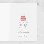 "Giraffe birthday" - Single Greeting Cards in Blush by Sabrin Deirani - Customizable Interior Example
