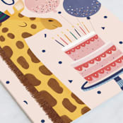 "Giraffe birthday" - Single Greeting Cards in Blush by Sabrin Deirani - Close-Up