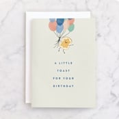 "Little Toast" - Single Greeting Cards in Pear by Pixel and Hank - Front