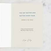 "Little Toast" - Single Greeting Cards in Pear by Pixel and Hank - Customizable Interior Example