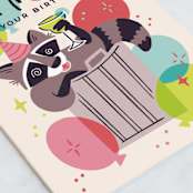 "Get Trashed" - Single Greeting Cards in Eggshell by Rebecca Smith - Close-Up