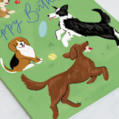 "Pawsome Dogs" - Single Greeting Cards in Grass by Everett Paper Goods - Close-Up