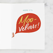 "Holy Cow" - Single Greeting Cards in Teal by Itsy Belle Studio - Interior