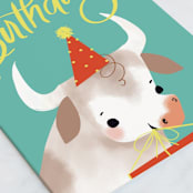 "Holy Cow" - Single Greeting Cards in Teal by Itsy Belle Studio - Close-Up