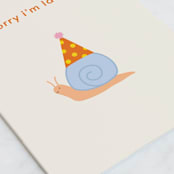 "sorry i'm late" - Single Greeting Cards in Cream by Ellen Schlegelmilch - Close-Up