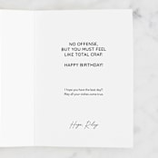 "Feel Old Birthday" - Single Greeting Cards in Petal by Shannon Kohn - Customizable Interior Example