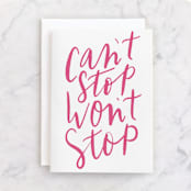 "stop" - Single Greeting Cards in Petal by Wildflower Paper Company - Front