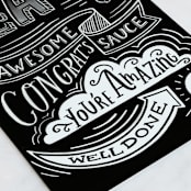 "Yeah Chalkboard" - Single Greeting Cards in Noir by Hannah Williams - Close-Up