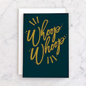 "Whoop" - Single Greeting Cards in Navy by Owl and Toad - Front