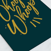 "Whoop" - Single Greeting Cards in Navy by Owl and Toad - Close-Up