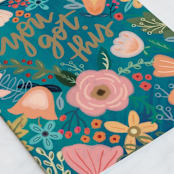 "You Got This - Floral" - Single Greeting Cards in Peach by Noonday Design - Close-Up