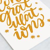 "Shimmer Congrats" - Single Greeting Cards in Gold by Snow and Ivy - Close-Up