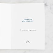 "Quitters Win" - Single Greeting Cards in Sapphire by Shannon Kohn - Customizable Interior Example