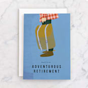 "retirement adventures" - Single Greeting Cards in Sapphire by Lottie Aldarwish - Front