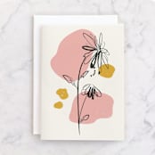 "Mod Floral 2" - Single Greeting Cards in Ivory by Kanika Mathur - Front