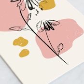 "Mod Floral 2" - Single Greeting Cards in Ivory by Kanika Mathur - Close-Up