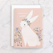 "Bunny" - Single Greeting Cards in Blush by Lori Wemple - Front