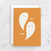 "booo" - Single Greeting Cards in Pumpkin by Tennie and Co. - Front