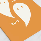 "booo" - Single Greeting Cards in Pumpkin by Tennie and Co. - Close-Up
