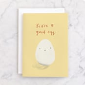 "Good Egg" - Single Greeting Cards in Sunshine by Holly Rose - Front