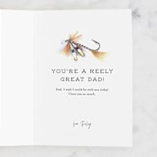 "Father On The Fly" - Single Greeting Cards in Aqua by Lagniappe Paper - Customizable Interior Example