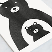 "Papa and Me" - Single Greeting Cards in Ink by Lehan Veenker - Close-Up