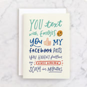 "all sorts of milestones" - Single Greeting Cards in Blues by Tanya Lee of Frooted Design - Front