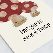 "Dad, You're Such a Fungi" - Single Greeting Cards in Cherry by Noonday Design - Close-Up