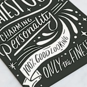 "Greatest Guy" - Single Greeting Cards in Slate by Hannah Williams - Close-Up