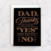 "Yes" - Single Greeting Cards in Rust by Jill Means - Front