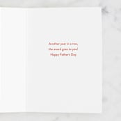 "Greatest Dad, Consecutive Winner" - Single Greeting Cards in Ochre by Ana Peake - Interior