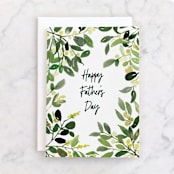 "Father's Day Watercolor Greenery" - Single Greeting Cards in Greenery by Yao Cheng Design - Front