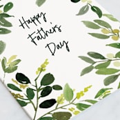 "Father's Day Watercolor Greenery" - Single Greeting Cards in Greenery by Yao Cheng Design - Close-Up
