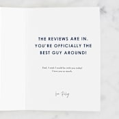 "Reviewed" - Single Greeting Cards in Navy by Emma Perry - Customizable Interior Example