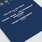 "Reviewed" - Single Greeting Cards in Navy by Emma Perry - Close-Up